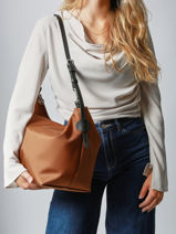 Longchamp Besace longchamp toile Schoudertas Bruin-vue-porte